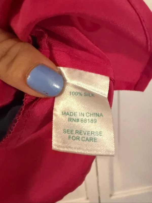 Lilly Pulitzer 100% silk colorblock Elsa blouse size small - Image 4