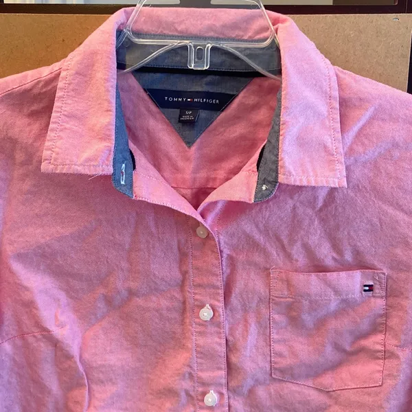 S Tommy Hilfiger pink button down oxford top blouse - Image 2