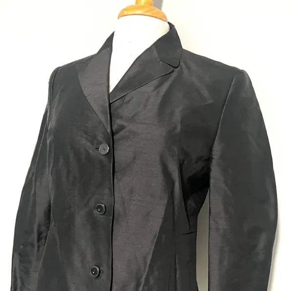 Talbots NEW NWT Black Pure Silk Vintage Blazer Jacket - Image 4