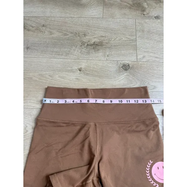 EUC OFFLINE by Aerie The Hugger Brown Smiley Bike Shorts 5" Inseam hi-rise sz L - Image 8