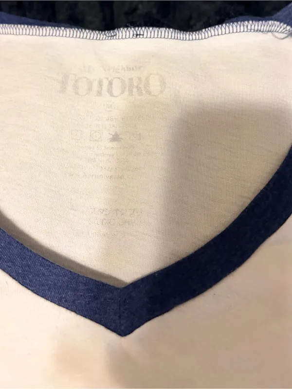 White & Navy My Neighbor Totoro Graphic Raglan Tee - Image 4