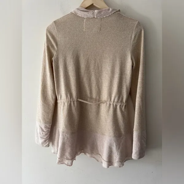 Anthropologie Saturday Sunday‎ Oatmeal Matanie Tie Closure Ruffle Cardigan - Image 7