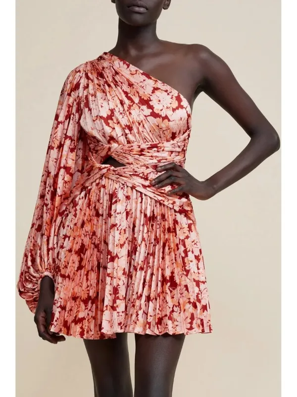 NWT Acler Auroa Floral Pleated Mini Dress Size 6 - Image 5