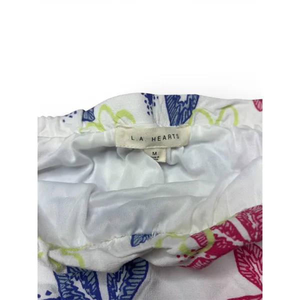 LA Hearts White Pink & Blue Hibiscus Floral Skirt Size Medium - Image 2