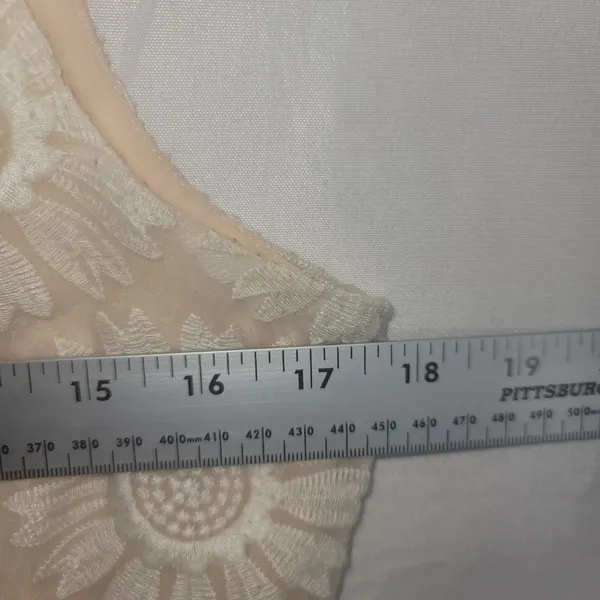 Altar'd State Peach Daisy Lace Mini Dress Peter Pan Collar Size M Boho Romantic - Image 6