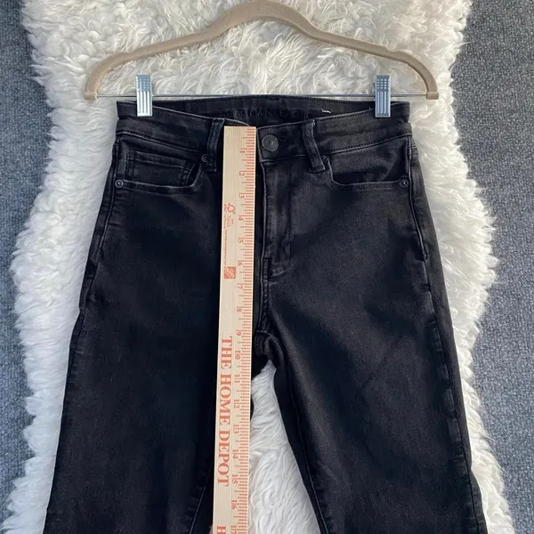 American Eagle Black Hi Rise Skinny Jeans Y2k Grunge Mallgoth Dark Office Siren - Image 5