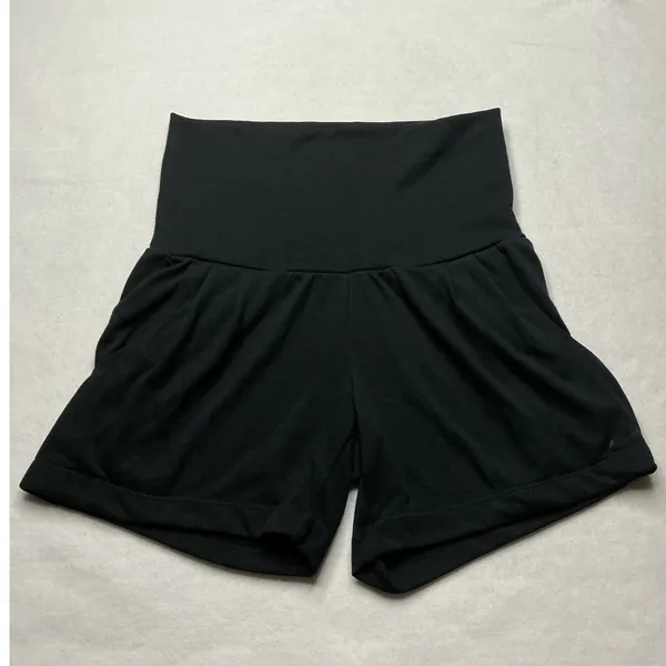 Nike Dri-FIT Womens Black High Waisted Foldover‎ Yoga Training Shorts Small - Image 4