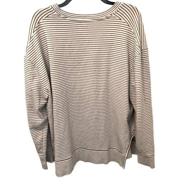 Daily Ritual XXL Striped Pullover Sweatshirt Black White Oversized Crew Neck - Image 9