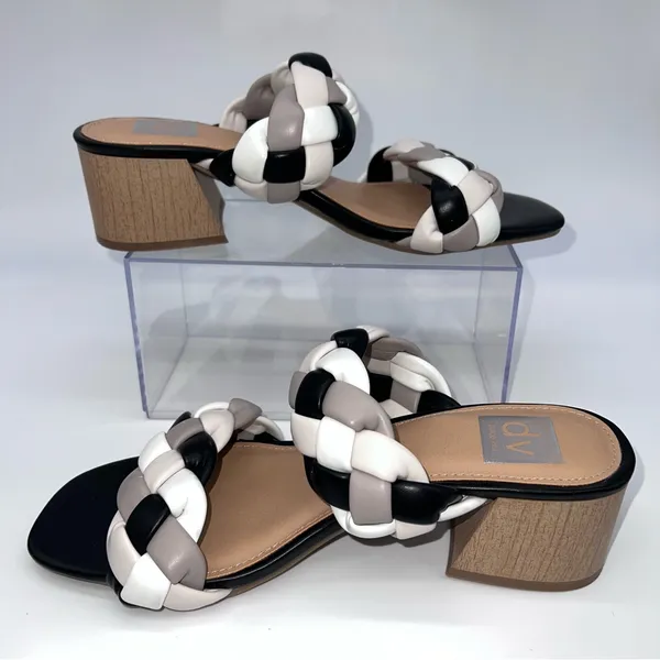 DV by Dolce Vita Sully Black and White Braided Sandals - Image 3