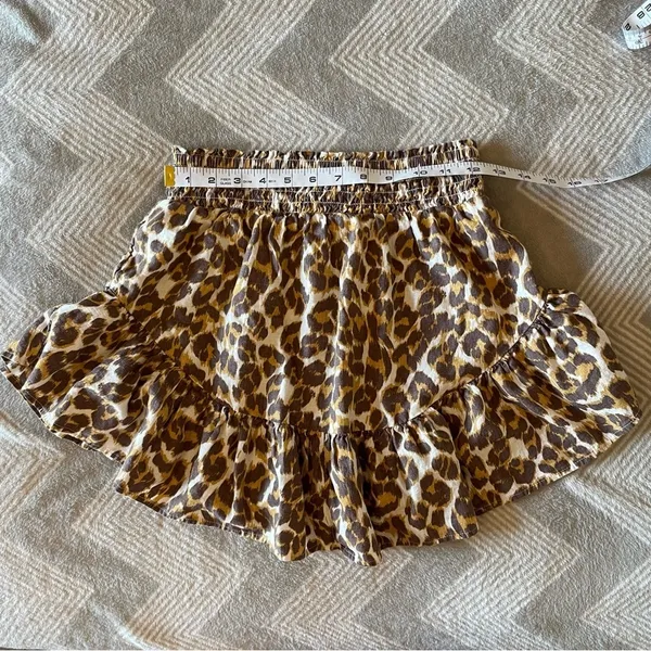 Aerie Leopard Print Linen Mini Skirt XS - Image 5