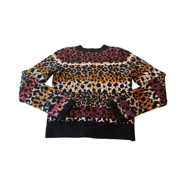 Maeve Anthropologie‎ Leopard Print Cardigan Sweater Multicolor Wool Blend M - Image 6