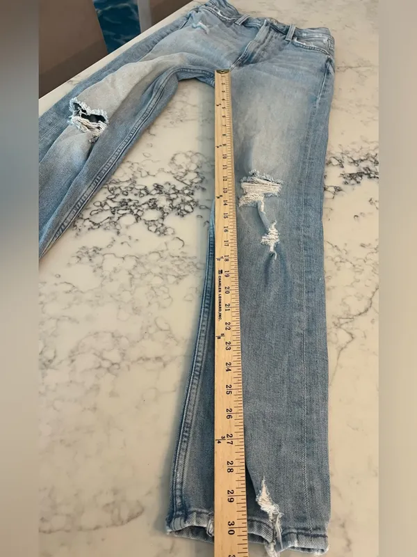 MOTHER Superior High Waisted Rider Skimp Jeans Blue Straight Size 25 - Image 6