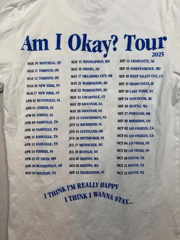 Megan Moroney Am I Ok? Tour 2025 Graphic T-Shirt Concert Tee Shirt Adult Small S - Image 4