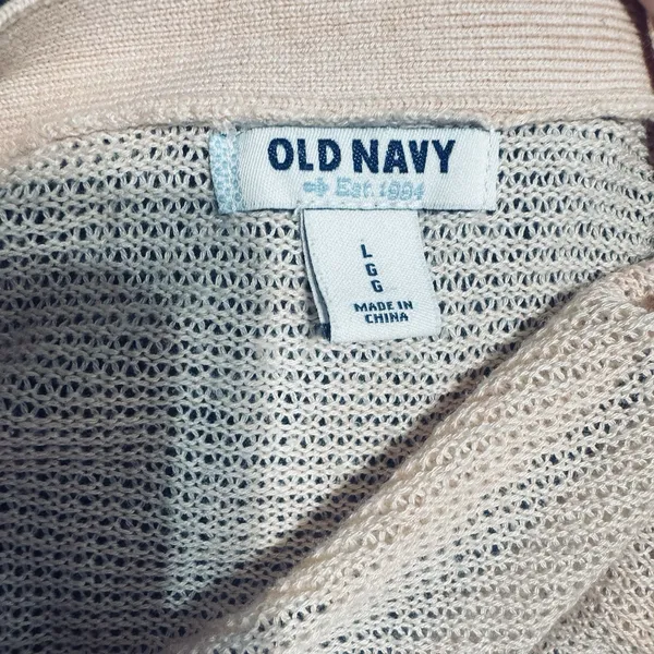 Old Navy Peach Button Cardigan textured boyfriend lightweight cotton blend‎ sz L - Image 5