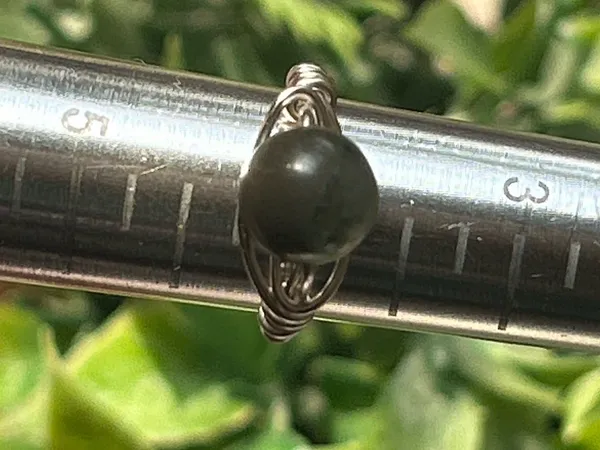 Handmade 💍 Handcrafted bloodstone wire wrapped crystal ring size 4 - Image 3