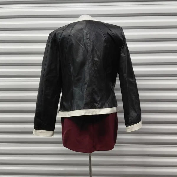 Vintage Spiegel Women's Leather Jacket Size 14 Black Classic Fall Moto Chic Y2K - Image 4
