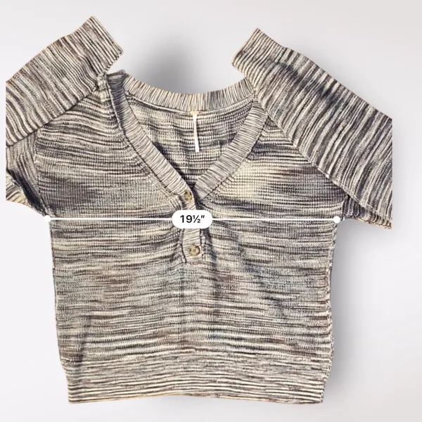 Free People NWOT‎ Mercury Henley Sweater Top Size XS Boho Casual Neutral - Image 4