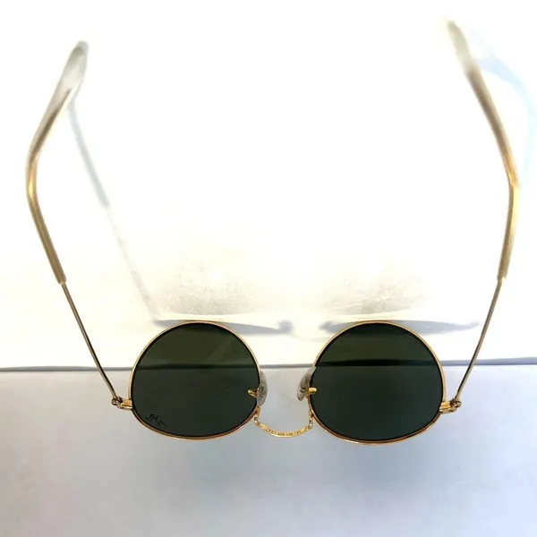 VTG 90s Ray-Ban B&L Gold Round Metal Preppy Sunglasses Fall Unisex 50mm - Image 10