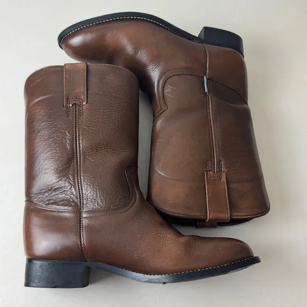 Acme Womens Brown Leather Roper Western Boots Round Toe Made in Mexico 4.5 D - Image 7