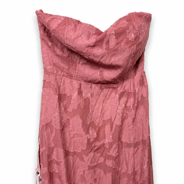 NEW Lulus Garden of Romance Rusty Rose Burnout Floral Strapless Maxi Dress Small - Image 6