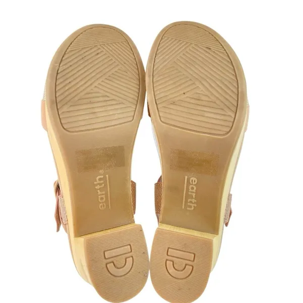 Earth Chunky Platform Sandals Womens 9M Dusty Pink Wood Heel Hippie Festival - Image 8