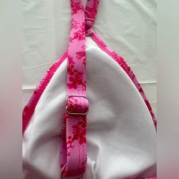 SheIn Vibrant Pink and Red Bikini with Triangle Top and High-Cut Design - Image 8
