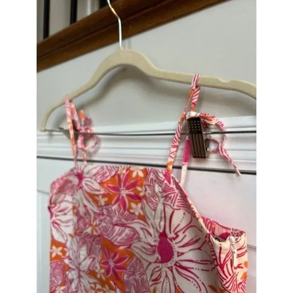 Lilly Pulitzer tropical floral dress smocked size 14 - Image 2