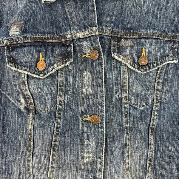 Denim & Supply Ralph Lauren Distressed Blue Denim Trucker Jacket Size Medium M - Image 4