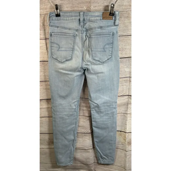 American Eagle Next Level Stretch Hi-Rise Jeggings Women's Size 4‎ Light Blue - Image 4