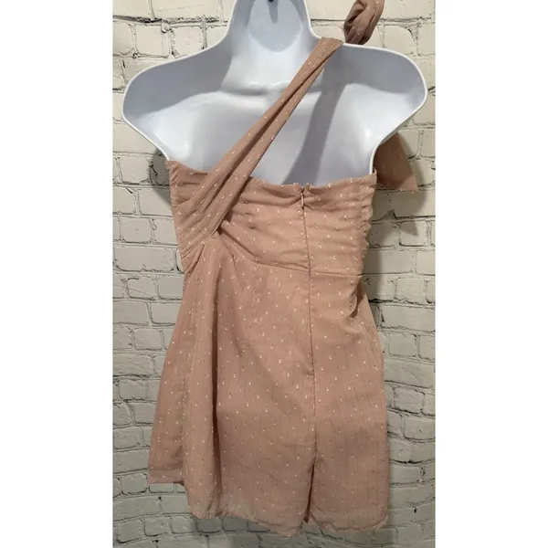 Here comes the Sun Pink Polka Dot Cut-Out Sweetheart Mini Shorts Romper XS - Image 4