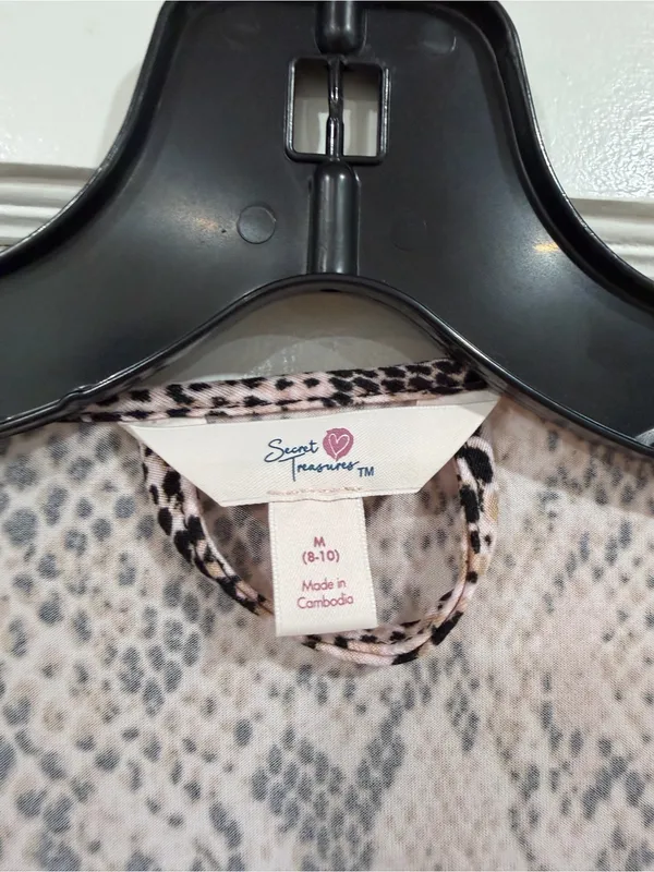 Secret Treasures Pink & Black Leopard Print Kimono - Image 2