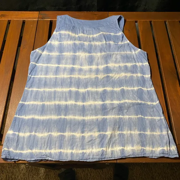 Style & Co. Blue and White Sleeveless Top size 12 - Image 6