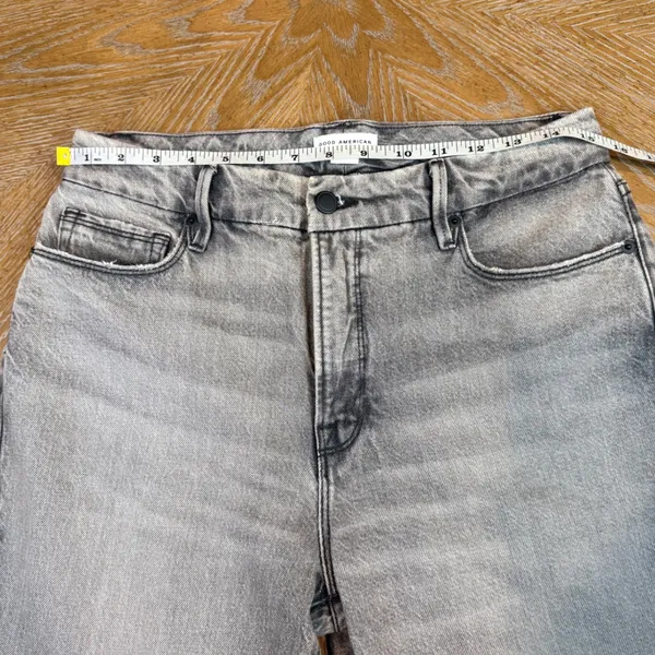 Good American Good‎ Boy Twisted Slit Straight Leg Jeans Gray Size 6/28 - Image 7