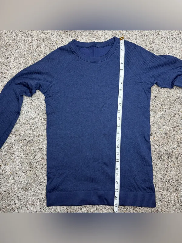 Lululemon Rest Less Long Sleeve Pullover Top Shirt Night Sea Navy Blue 6 W3BARS - Image 7