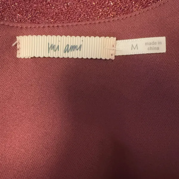 Mi Ami Francesca's Megan Glitter Tulip Mini Dress Burgundy Wine Merlot Medium - Image 8
