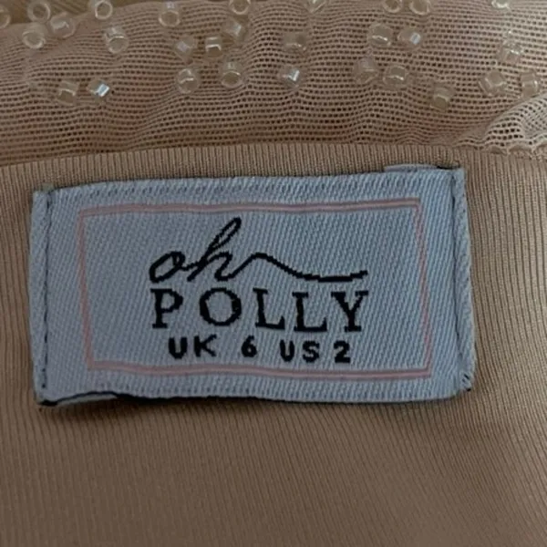 Oh Polly LA DÉSIRADE Cream Pearl Beaded Embellished Crop Top & Midi Skirt Set 2 - Image 7
