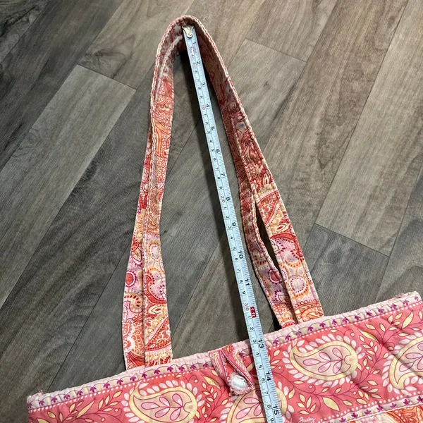 Vintage Vera Bradley Retired Sherbet Paisley Quilted Tote Bag Shoulder Purse - Image 4
