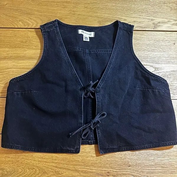 Madewell denim tie front vest paulsen wash 12 - Image 2