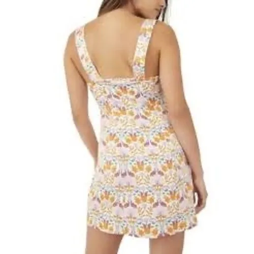 Free‎ People Mini Dress Women XS Multicolor Floral Sweetheart Slit Summer Boho - Image 3