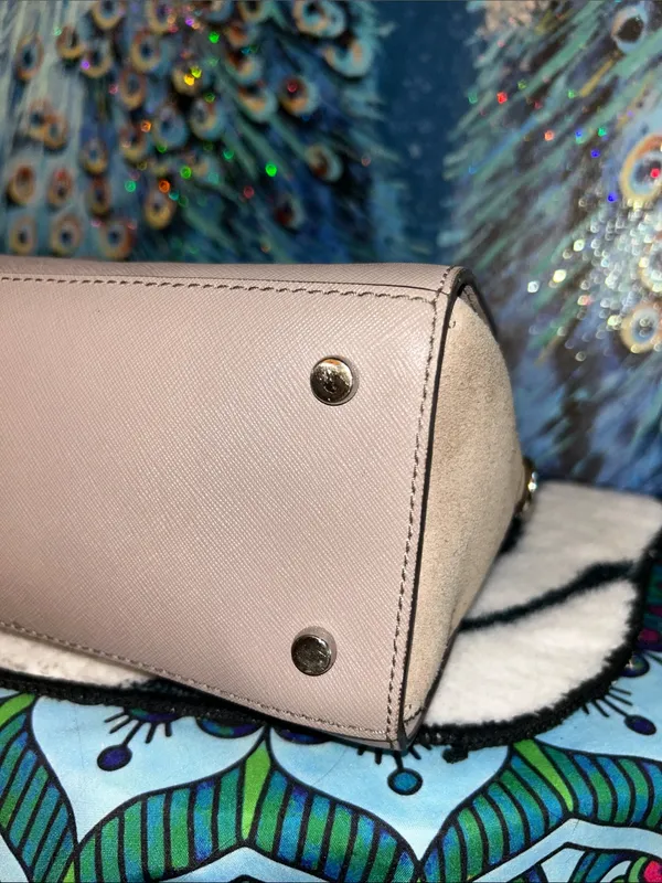 kate spade taupe Small dome satchel with gold Hardware & Removable Strap - Image 8