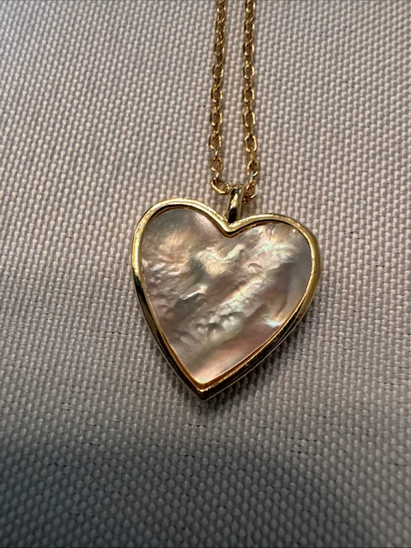 Gold Heart Pendant Necklace with Crystal Accents - Women Jewelry - Image 2