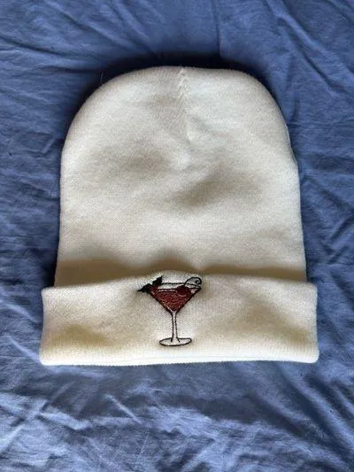 Christmas Martini Custom Embroidered Winter Hat - Image 2