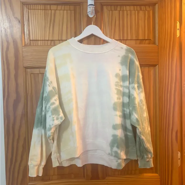American Eagle Size Small Green Tie Dye Crewneck Sweatshirt - Image 2