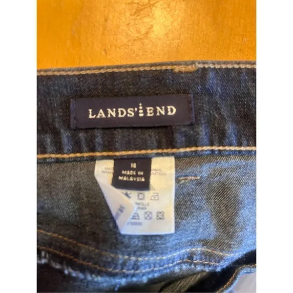 Land’s End Womens Sz 18 Dark Wash Blue Jeans Straight Leg Denim (1491) - Image 5