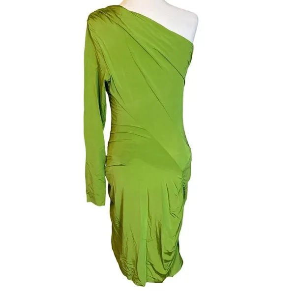 Atlein Collective One Shoulder Dress in Green XLarge Womens Jersey Mini - Image 7