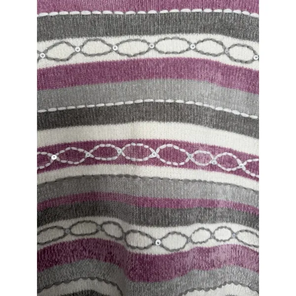Alfred Dunner Acrylic Striped‎ Pullover Sweater Pink Women's Size Large - Image 7