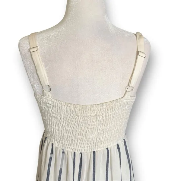 Melloday Embroidered Floral‎ Striped Sundress Ruffle Hem Strapless Boho Summer - Image 6
