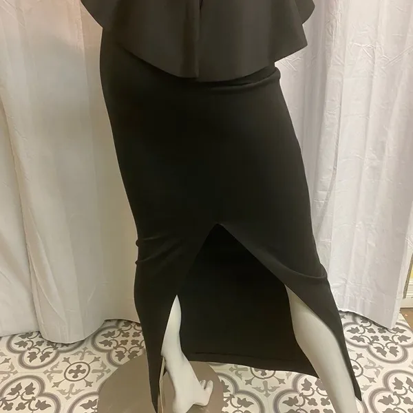 ‎BeBe Beautiful bodycon Black Floor Length Dress C26 - Image 6