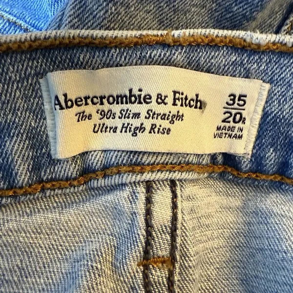 Abercrombie & Fitch The 90s Slim Straight Ultra High Rise Jeans Size 35/20 R‎ - Image 6