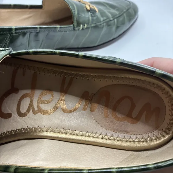 Sam Edelman Women’s Loraine Loafers Emerald Green Croc Embossed Slip On 7.5 - Image 6